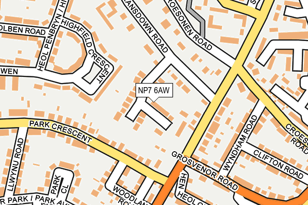 NP7 6AW map - OS OpenMap – Local (Ordnance Survey)