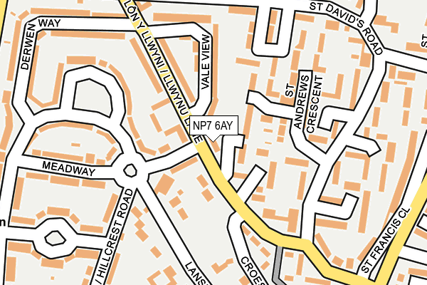 NP7 6AY map - OS OpenMap – Local (Ordnance Survey)