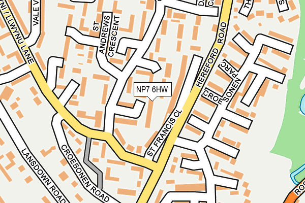 NP7 6HW map - OS OpenMap – Local (Ordnance Survey)