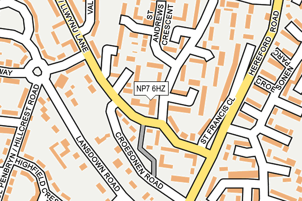 NP7 6HZ map - OS OpenMap – Local (Ordnance Survey)