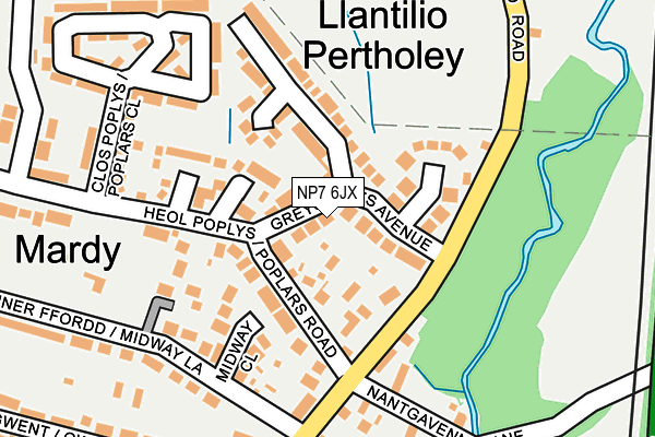 NP7 6JX map - OS OpenMap – Local (Ordnance Survey)