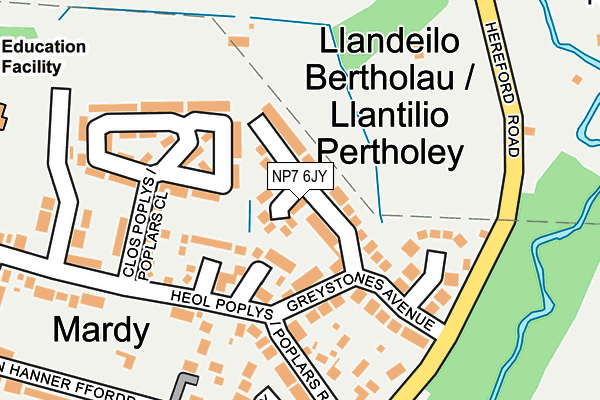 NP7 6JY map - OS OpenMap – Local (Ordnance Survey)
