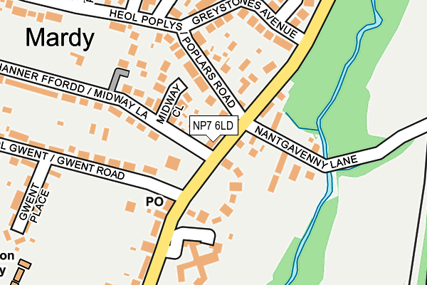 NP7 6LD map - OS OpenMap – Local (Ordnance Survey)