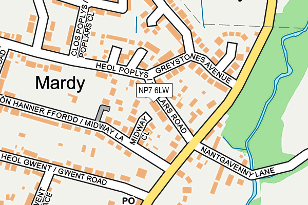 NP7 6LW map - OS OpenMap – Local (Ordnance Survey)