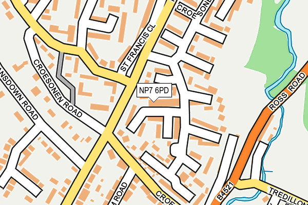 NP7 6PD map - OS OpenMap – Local (Ordnance Survey)