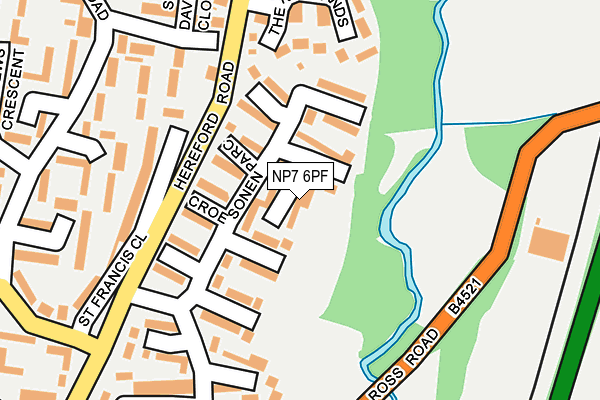 NP7 6PF map - OS OpenMap – Local (Ordnance Survey)