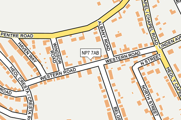 NP7 7AB map - OS OpenMap – Local (Ordnance Survey)