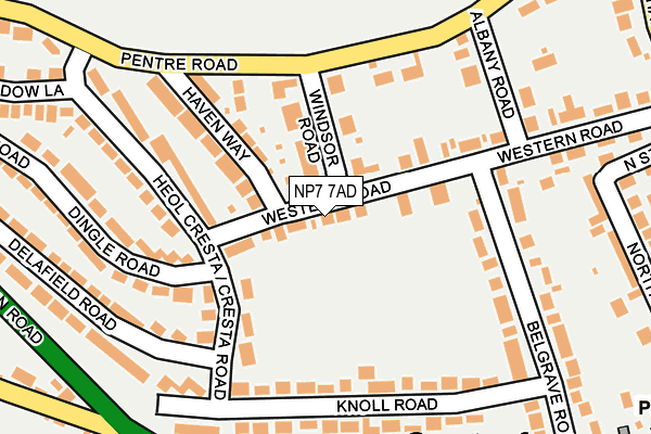 NP7 7AD map - OS OpenMap – Local (Ordnance Survey)