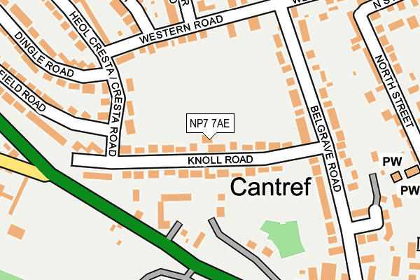 NP7 7AE map - OS OpenMap – Local (Ordnance Survey)