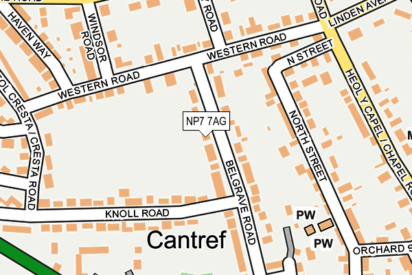 NP7 7AG map - OS OpenMap – Local (Ordnance Survey)