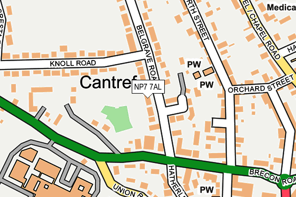 NP7 7AL map - OS OpenMap – Local (Ordnance Survey)