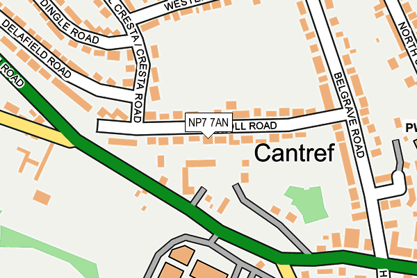 NP7 7AN map - OS OpenMap – Local (Ordnance Survey)