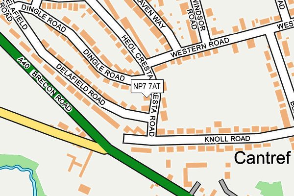 NP7 7AT map - OS OpenMap – Local (Ordnance Survey)