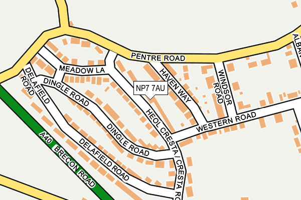 NP7 7AU map - OS OpenMap – Local (Ordnance Survey)