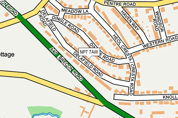 NP7 7AW map - OS OpenMap – Local (Ordnance Survey)