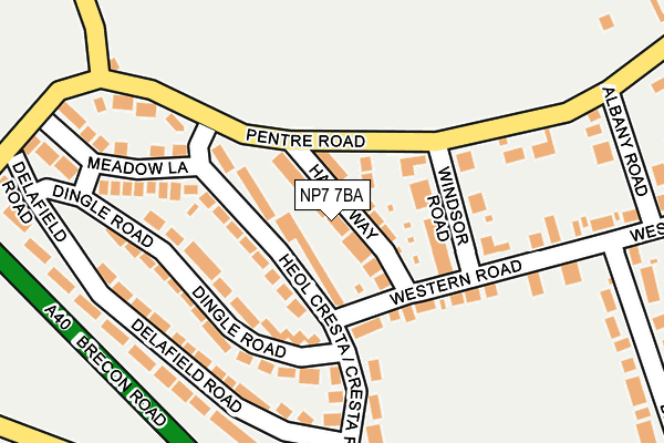 NP7 7BA map - OS OpenMap – Local (Ordnance Survey)