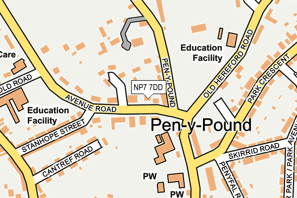 NP7 7DD map - OS OpenMap – Local (Ordnance Survey)