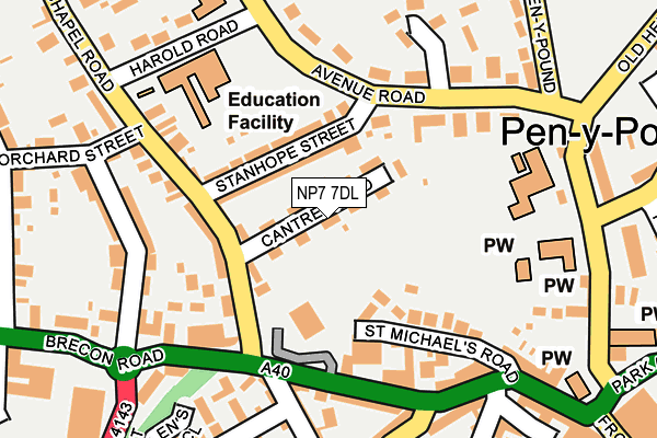 NP7 7DL map - OS OpenMap – Local (Ordnance Survey)