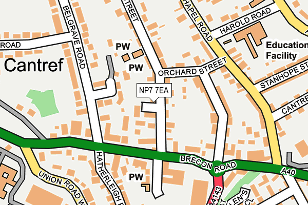 NP7 7EA map - OS OpenMap – Local (Ordnance Survey)