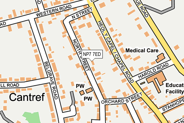 NP7 7ED map - OS OpenMap – Local (Ordnance Survey)