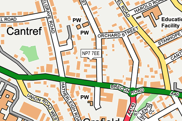 NP7 7EE map - OS OpenMap – Local (Ordnance Survey)