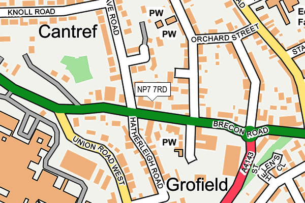 NP7 7RD map - OS OpenMap – Local (Ordnance Survey)