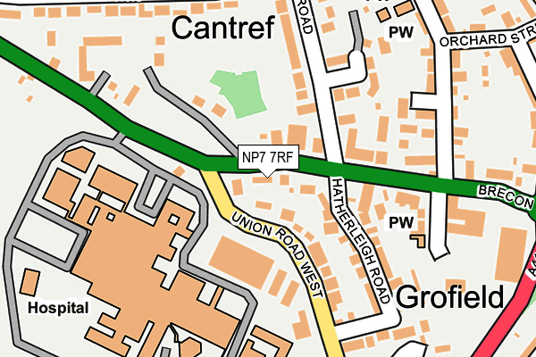 NP7 7RF map - OS OpenMap – Local (Ordnance Survey)