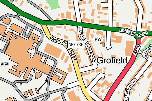 NP7 7RH map - OS OpenMap – Local (Ordnance Survey)