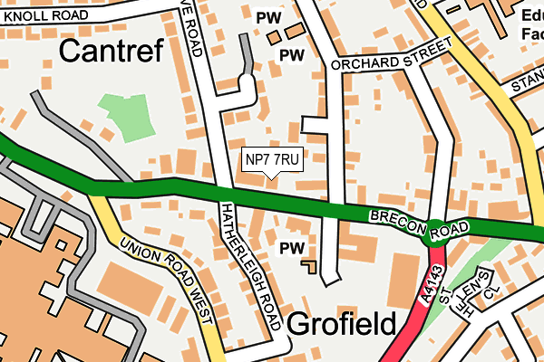 NP7 7RU map - OS OpenMap – Local (Ordnance Survey)