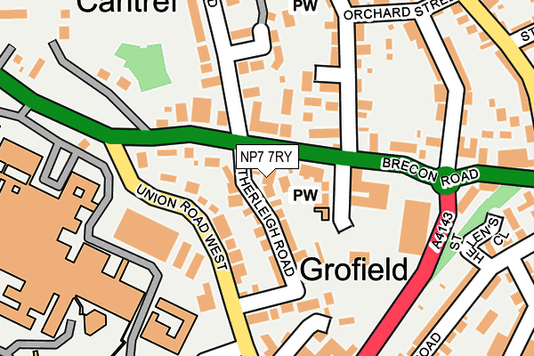 NP7 7RY map - OS OpenMap – Local (Ordnance Survey)