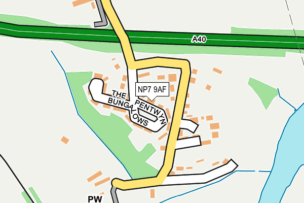 NP7 9AF map - OS OpenMap – Local (Ordnance Survey)