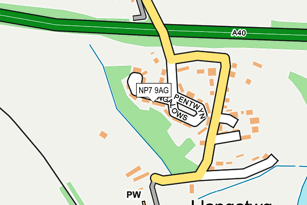 NP7 9AG map - OS OpenMap – Local (Ordnance Survey)