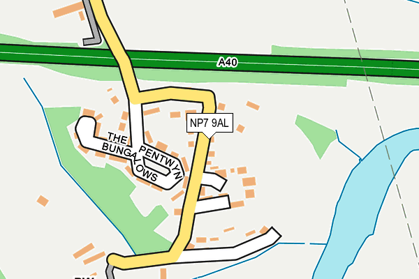 NP7 9AL map - OS OpenMap – Local (Ordnance Survey)