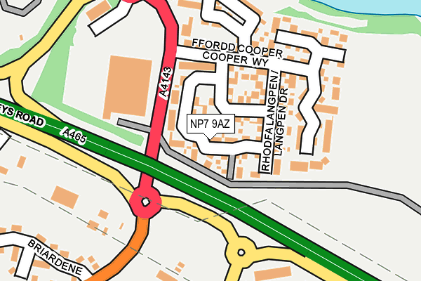 NP7 9AZ map - OS OpenMap – Local (Ordnance Survey)