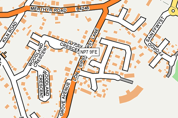 NP7 9FE map - OS OpenMap – Local (Ordnance Survey)