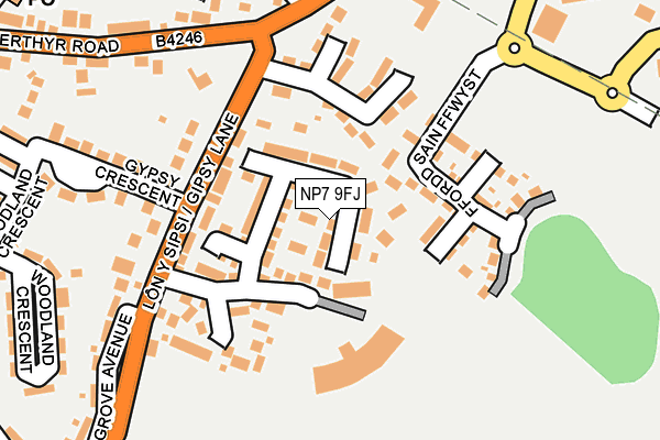 NP7 9FJ map - OS OpenMap – Local (Ordnance Survey)