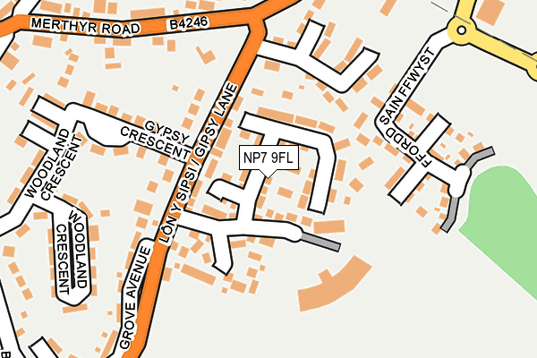 NP7 9FL map - OS OpenMap – Local (Ordnance Survey)