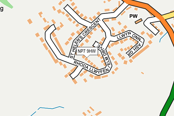 NP7 9HW map - OS OpenMap – Local (Ordnance Survey)