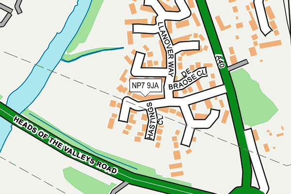 NP7 9JA map - OS OpenMap – Local (Ordnance Survey)