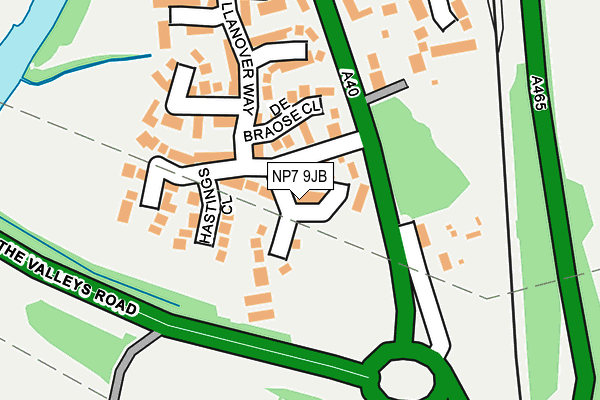 NP7 9JB map - OS OpenMap – Local (Ordnance Survey)