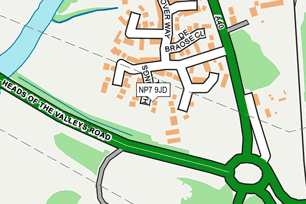 NP7 9JD map - OS OpenMap – Local (Ordnance Survey)