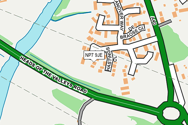 NP7 9JE map - OS OpenMap – Local (Ordnance Survey)