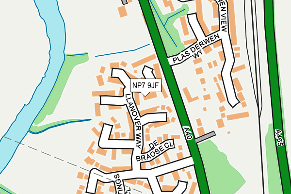 NP7 9JF map - OS OpenMap – Local (Ordnance Survey)