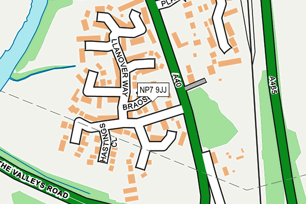 NP7 9JJ map - OS OpenMap – Local (Ordnance Survey)