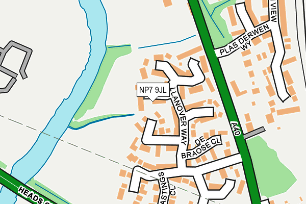 NP7 9JL map - OS OpenMap – Local (Ordnance Survey)