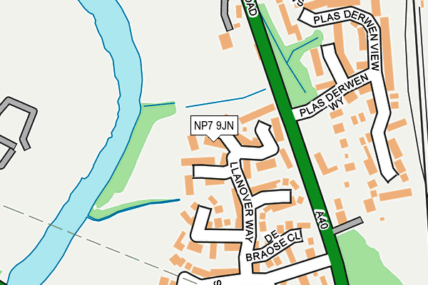NP7 9JN map - OS OpenMap – Local (Ordnance Survey)