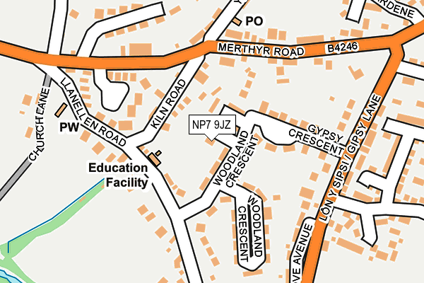 NP7 9JZ map - OS OpenMap – Local (Ordnance Survey)
