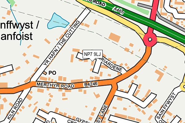 NP7 9LJ map - OS OpenMap – Local (Ordnance Survey)