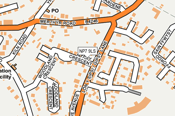 NP7 9LS map - OS OpenMap – Local (Ordnance Survey)