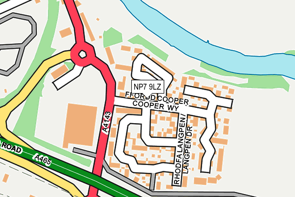 NP7 9LZ map - OS OpenMap – Local (Ordnance Survey)